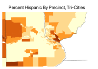 Percent Hispanic by Precinct, Tri-Cities