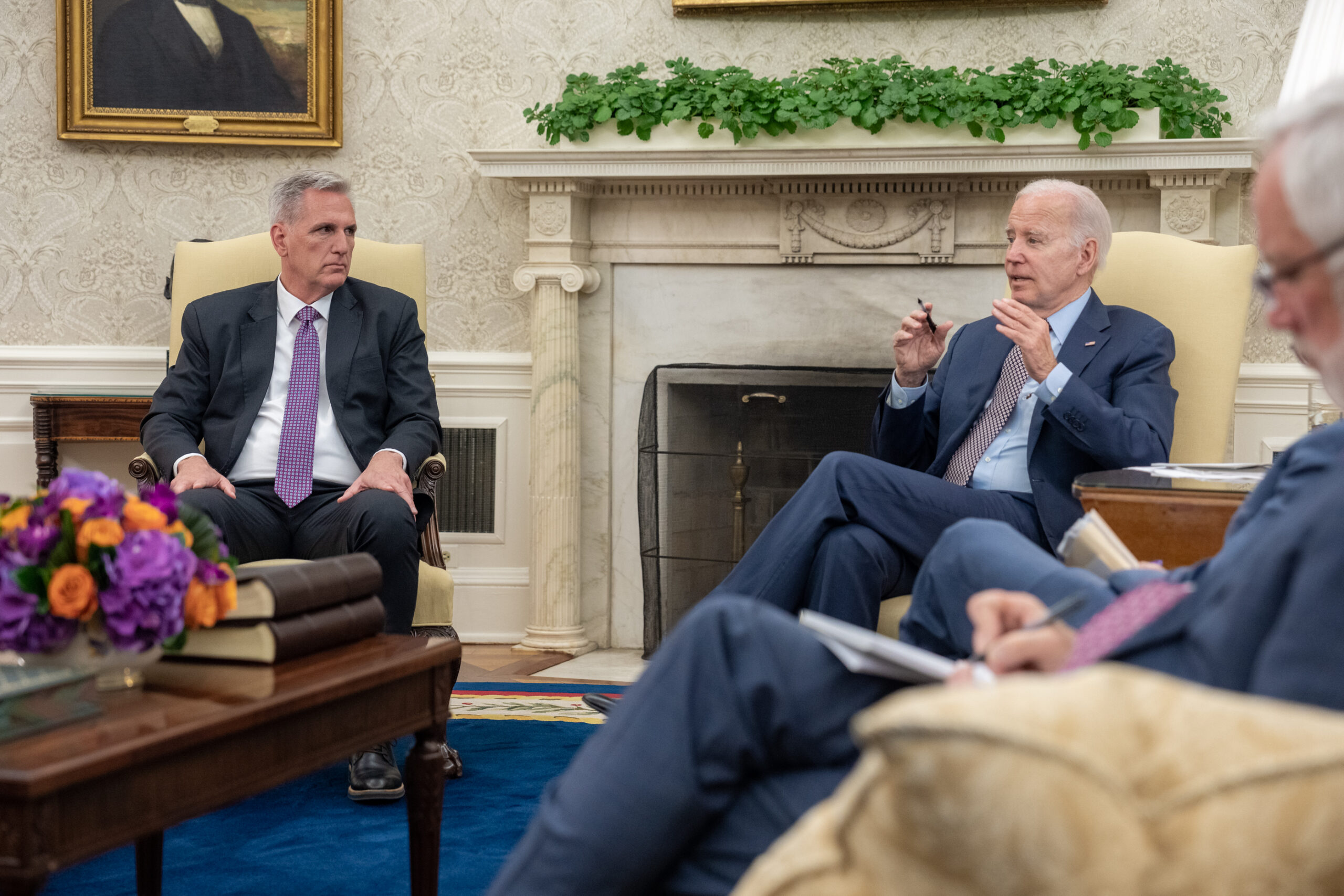 President Joe Biden with Speaker Kevin McCarthy
