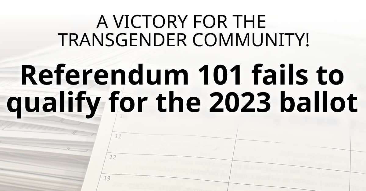 Referendum 101 fails to qualify for the ballot