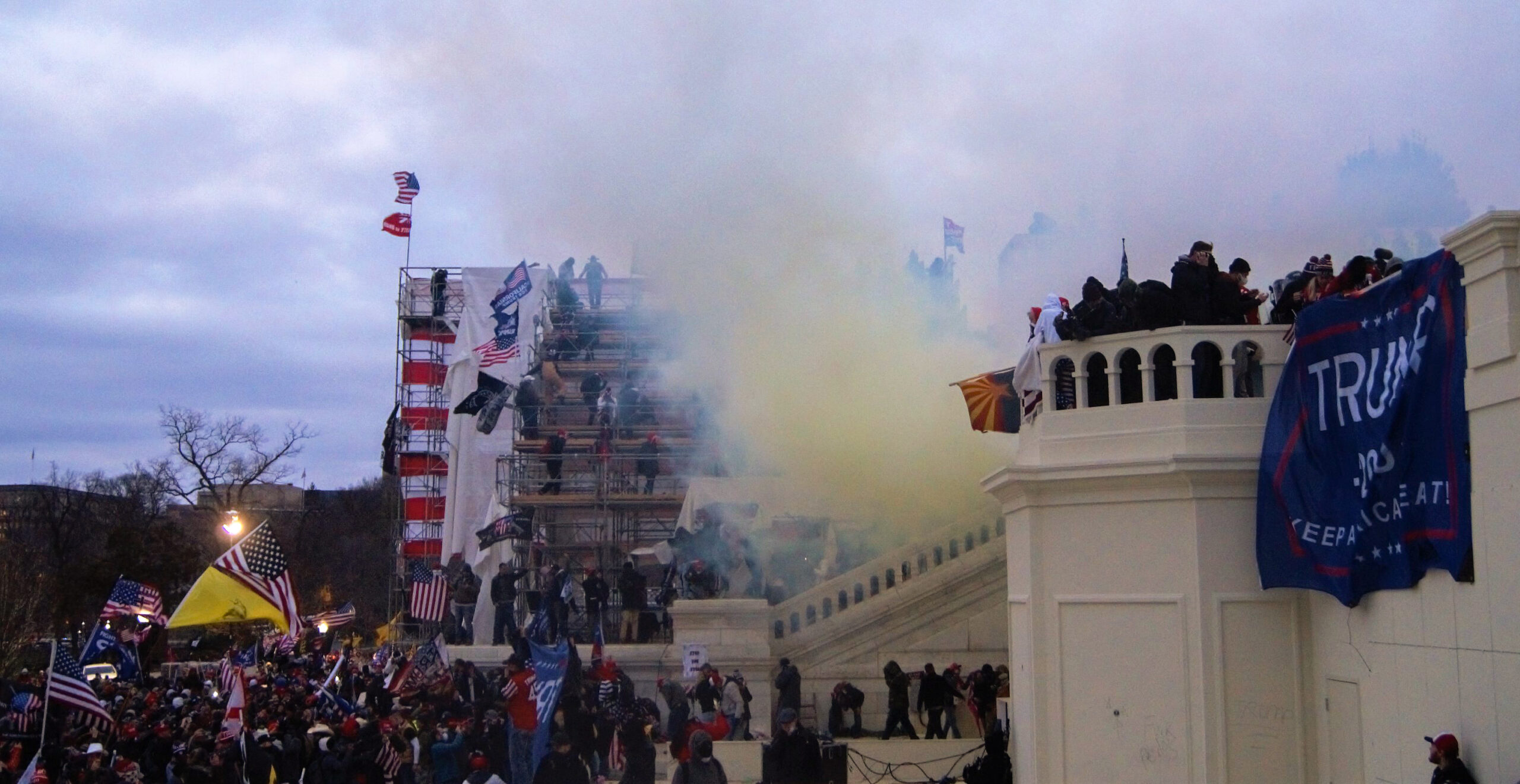 Tear gas is employed against insurrectionists on January 6th