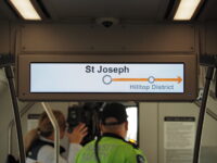 Electronic signage on the T-Line