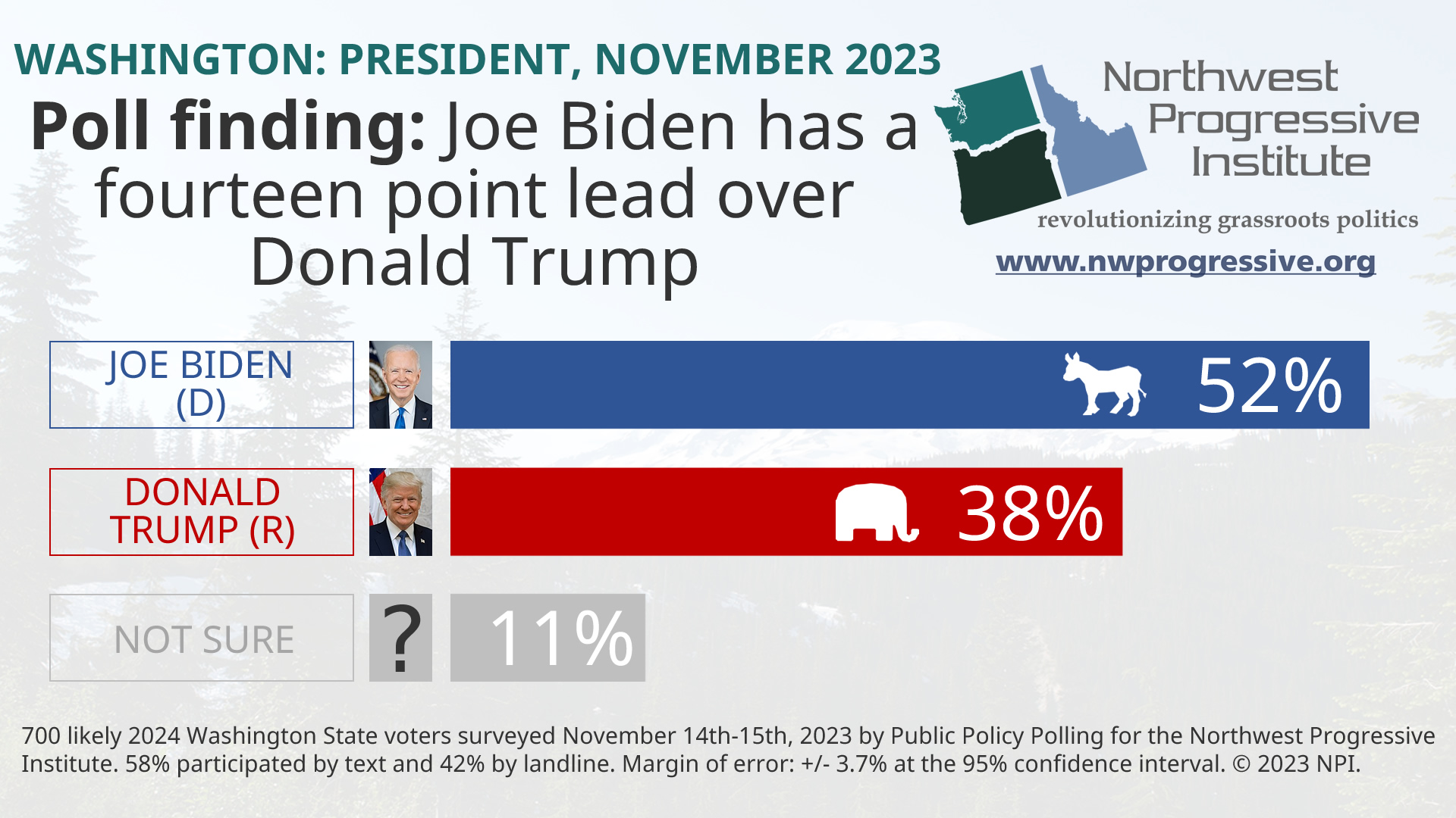 Visualization of NPI's November 2023 presidential poll finding