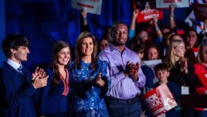 Nikki Haley and family on stage