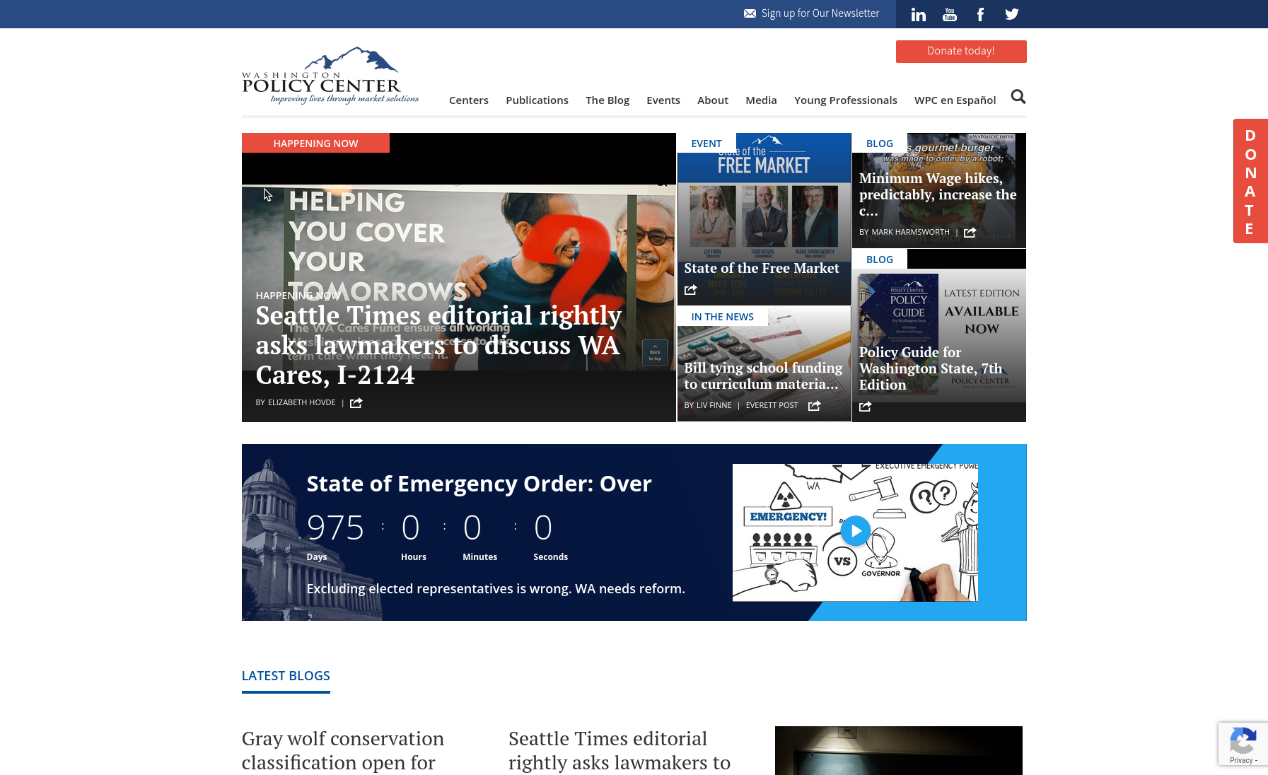 Website of the Washington Policy Center