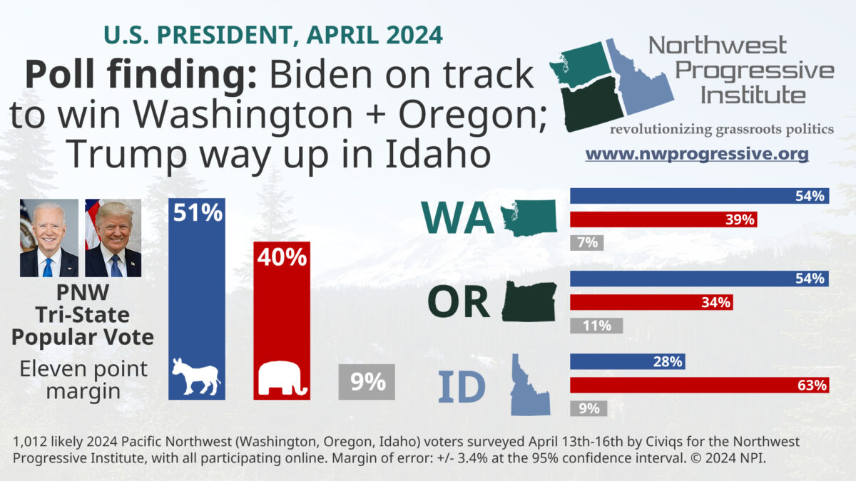Visualization of NPI's April 2024 U.S. President poll finding